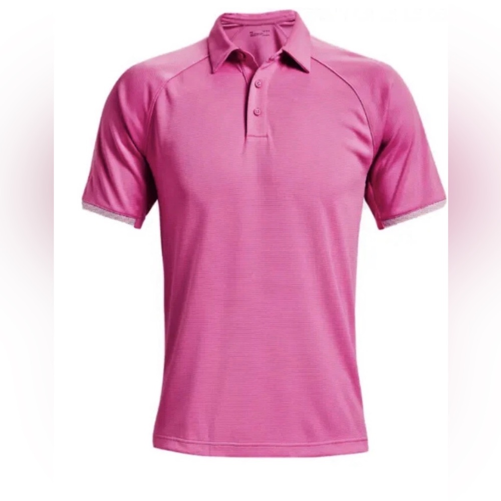 Under Armour Men's Corporate Rival Short Sleeve Polo Pink 3XL